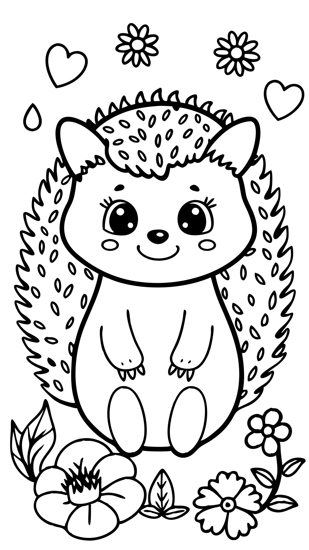 cute hedgehog coloring page